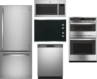 5 Piece Package Includes Refrigerator, Cooktop, Wall Oven, Microwave And Dishwasher