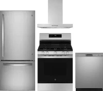 4 Piece Package Includes Refrigerator, Range, Hood And Dishwasher
