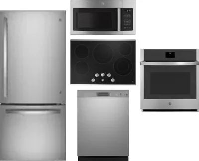 5 Piece Package Includes Refrigerator, Cooktop, Wall Oven, Microwave And Dishwasher