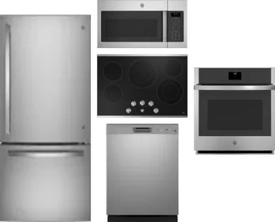 5 Piece Package Includes Refrigerator, Cooktop, Wall Oven, Microwave And Dishwasher