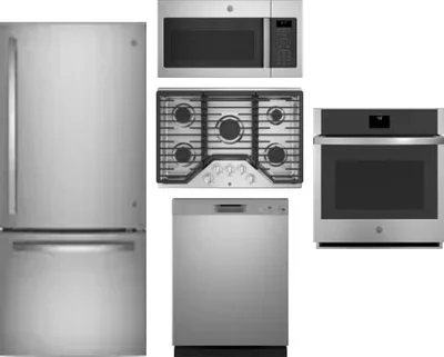 5 Piece Package Includes Refrigerator, Cooktop, Wall Oven, Microwave And Dishwasher