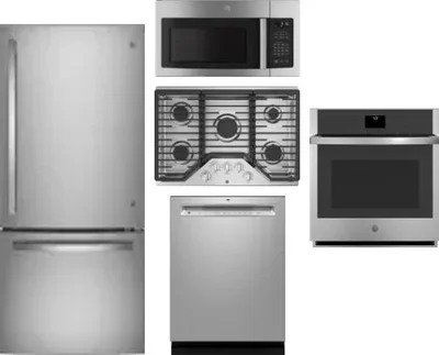 5 Piece Package Includes Refrigerator, Cooktop, Wall Oven, Microwave And Dishwasher