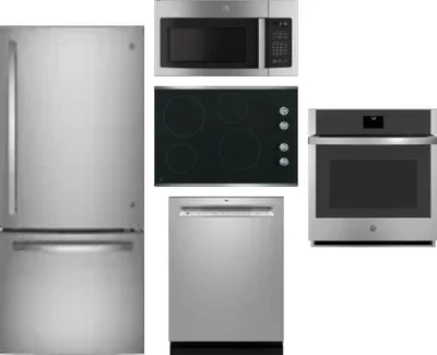 5 Piece Package Includes Refrigerator, Cooktop, Wall Oven, Microwave And Dishwasher