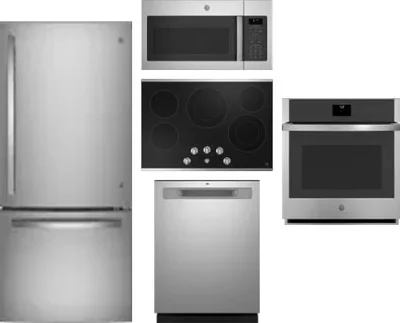 5 Piece Package Includes Refrigerator, Cooktop, Wall Oven, Microwave And Dishwasher