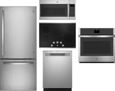 5 Piece Package Includes Refrigerator, Cooktop, Wall Oven, Microwave And Dishwasher