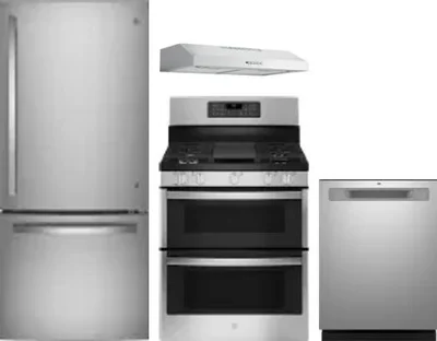 4 Piece Package Includes Refrigerator, Range, Hood And Dishwasher