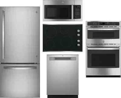 5 Piece Package Includes Refrigerator, Cooktop, Wall Oven, Microwave And Dishwasher