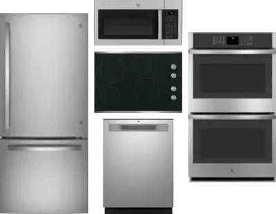 5 Piece Package Includes Refrigerator, Cooktop, Wall Oven, Microwave And Dishwasher