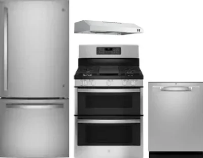 4 Piece Package Includes Refrigerator, Range, Hood And Dishwasher