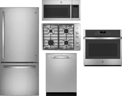 5 Piece Package Includes Refrigerator, Cooktop, Wall Oven, Microwave And Dishwasher