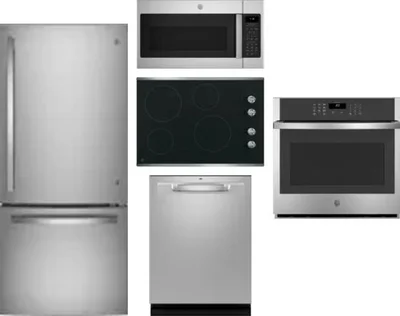 5 Piece Package Includes Refrigerator, Cooktop, Wall Oven, Microwave And Dishwasher