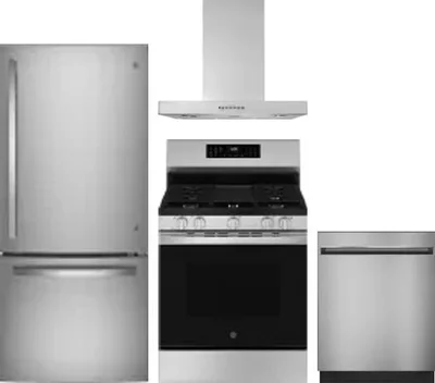 4 Piece Package Includes Refrigerator, Range, Hood And Dishwasher