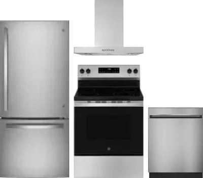 4 Piece Package Includes Refrigerator, Range, Hood And Dishwasher