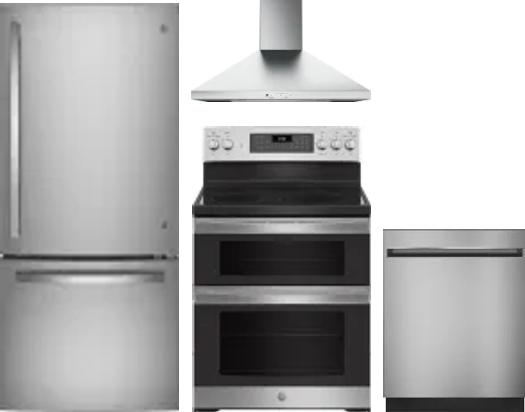 4 Piece Package Includes Refrigerator, Range, Hood And Dishwasher