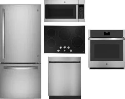 5 Piece Package Includes Refrigerator, Cooktop, Wall Oven, Microwave And Dishwasher