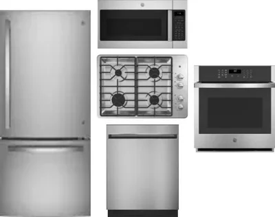 5 Piece Package Includes Refrigerator, Cooktop, Wall Oven, Microwave And Dishwasher