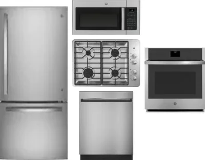 5 Piece Package Includes Refrigerator, Cooktop, Wall Oven, Microwave And Dishwasher