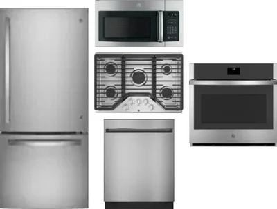 5 Piece Package Includes Refrigerator, Cooktop, Wall Oven, Microwave And Dishwasher