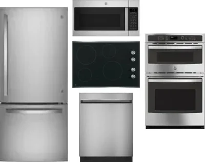 5 Piece Package Includes Refrigerator, Cooktop, Wall Oven, Microwave And Dishwasher