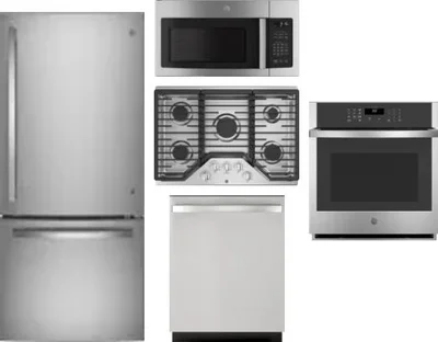 5 Piece Package Includes Refrigerator, Cooktop, Wall Oven, Microwave And Dishwasher