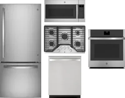 5 Piece Package Includes Refrigerator, Cooktop, Wall Oven, Microwave And Dishwasher