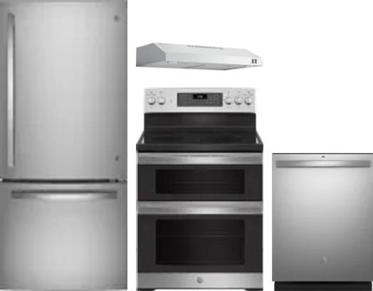4 Piece Package Includes Refrigerator, Range, Hood And Dishwasher