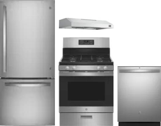 4 Piece Package Includes Refrigerator, Range, Hood And Dishwasher
