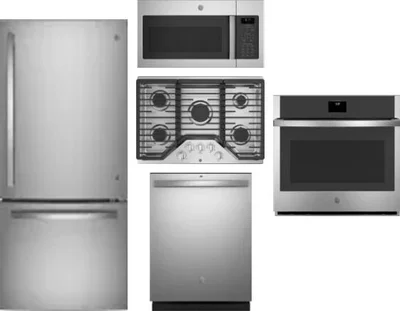 5 Piece Package Includes Refrigerator, Cooktop, Wall Oven, Microwave And Dishwasher