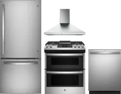 4 Piece Package Includes Refrigerator, Range, Hood And Dishwasher