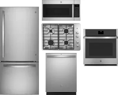5 Piece Package Includes Refrigerator, Cooktop, Wall Oven, Microwave And Dishwasher
