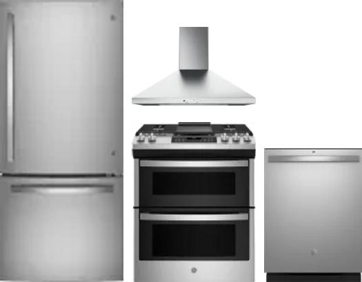 4 Piece Package Includes Refrigerator, Range, Hood And Dishwasher