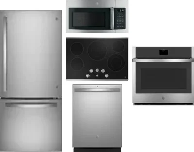 5 Piece Package Includes Refrigerator, Cooktop, Wall Oven, Microwave And Dishwasher