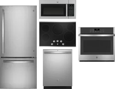 5 Piece Package Includes Refrigerator, Cooktop, Wall Oven, Microwave And Dishwasher