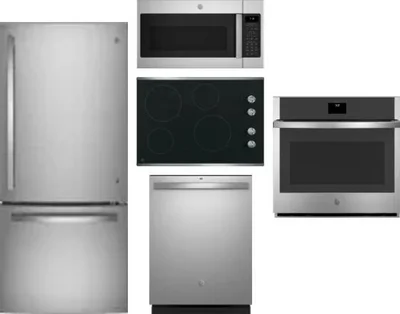 5 Piece Package Includes Refrigerator, Cooktop, Wall Oven, Microwave And Dishwasher