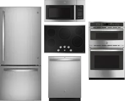5 Piece Package Includes Refrigerator, Cooktop, Wall Oven, Microwave And Dishwasher