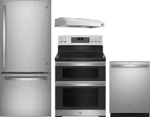4 Piece Package Includes Refrigerator, Range, Hood And Dishwasher