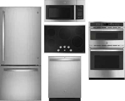 5 Piece Package Includes Refrigerator, Cooktop, Wall Oven, Microwave And Dishwasher