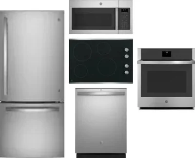 5 Piece Package Includes Refrigerator, Cooktop, Wall Oven, Microwave And Dishwasher