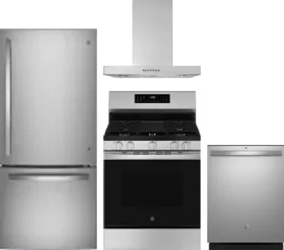 4 Piece Package Includes Refrigerator, Range, Hood And Dishwasher
