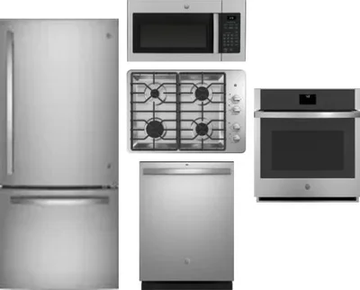 5 Piece Package Includes Refrigerator, Cooktop, Wall Oven, Microwave And Dishwasher