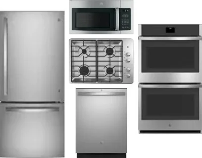 5 Piece Package Includes Refrigerator, Cooktop, Wall Oven, Microwave And Dishwasher