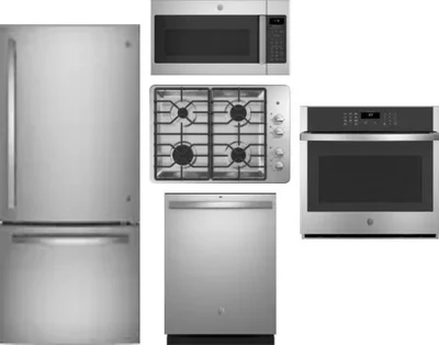 5 Piece Package Includes Refrigerator, Cooktop, Wall Oven, Microwave And Dishwasher