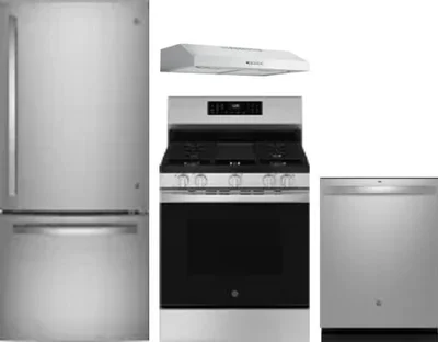 4 Piece Package Includes Refrigerator, Range, Hood And Dishwasher