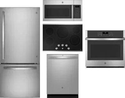 5 Piece Package Includes Refrigerator, Cooktop, Wall Oven, Microwave And Dishwasher