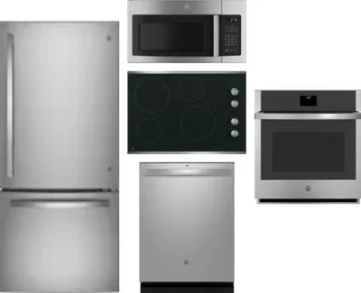 5 Piece Package Includes Refrigerator, Cooktop, Wall Oven, Microwave And Dishwasher