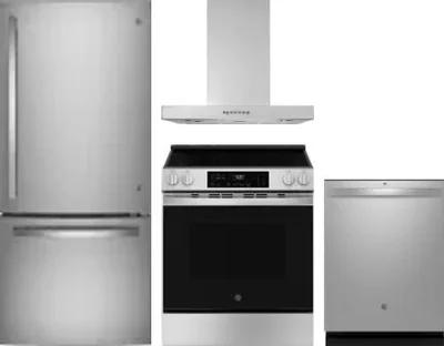 4 Piece Package Includes Refrigerator, Range, Hood And Dishwasher