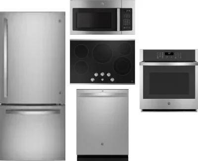 5 Piece Package Includes Refrigerator, Cooktop, Wall Oven, Microwave And Dishwasher