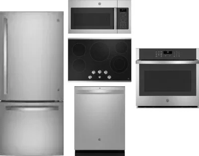 5 Piece Package Includes Refrigerator, Cooktop, Wall Oven, Microwave And Dishwasher