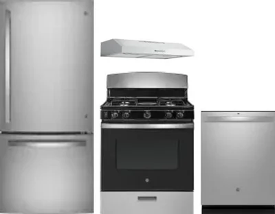 4 Piece Package Includes Refrigerator, Range, Hood And Dishwasher