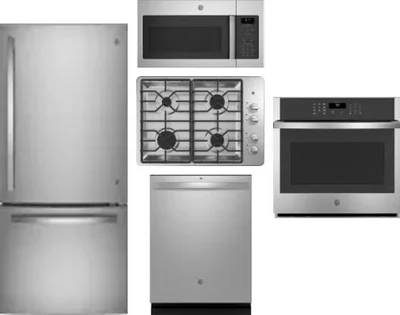 5 Piece Package Includes Refrigerator, Cooktop, Wall Oven, Microwave And Dishwasher